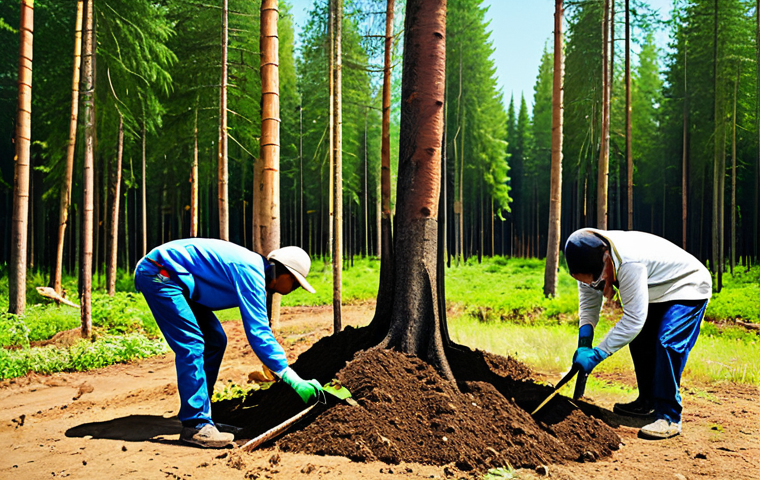환경학 이론 필수 개념 - Climate Change Awareness**

"A group of diverse people planting trees in a deforested area, wearing ...