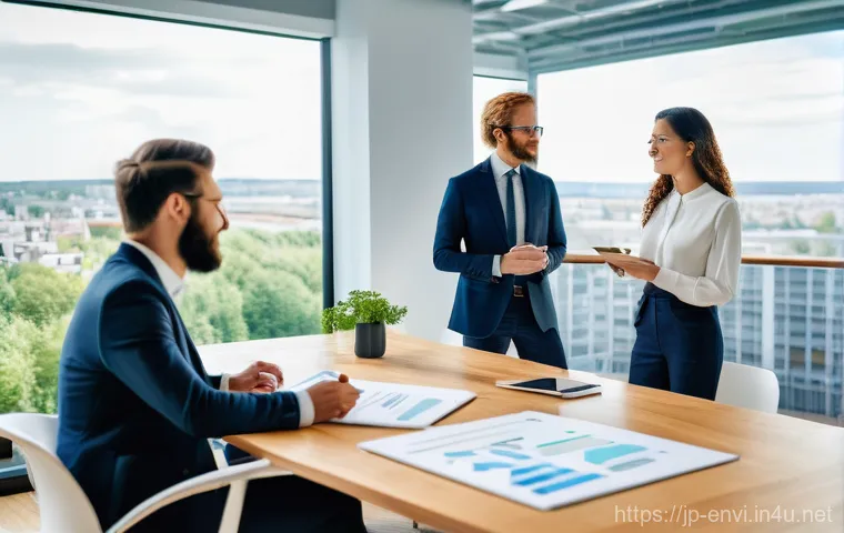 환경 관련 취업박람회 정보 - **Prompt for "Green Recovery & ESG Leadership":**
    "A diverse team of five young professionals (t...