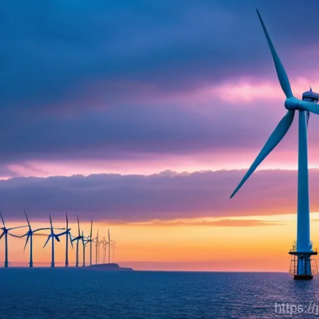 환경공학 실무 프로젝트 - **"A breathtaking, panoramic view of a futuristic offshore wind farm located off the coast of Japan ...
