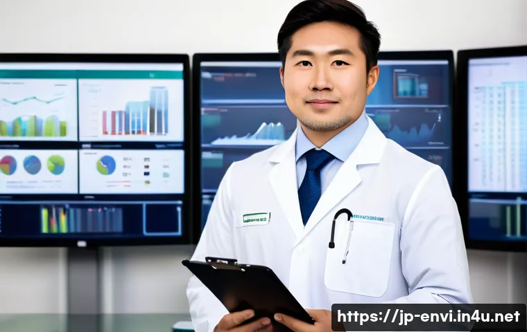 환경보건 자격증 추천 이유 - A professional Japanese environmental health specialist wearing business casual attire and a white l...