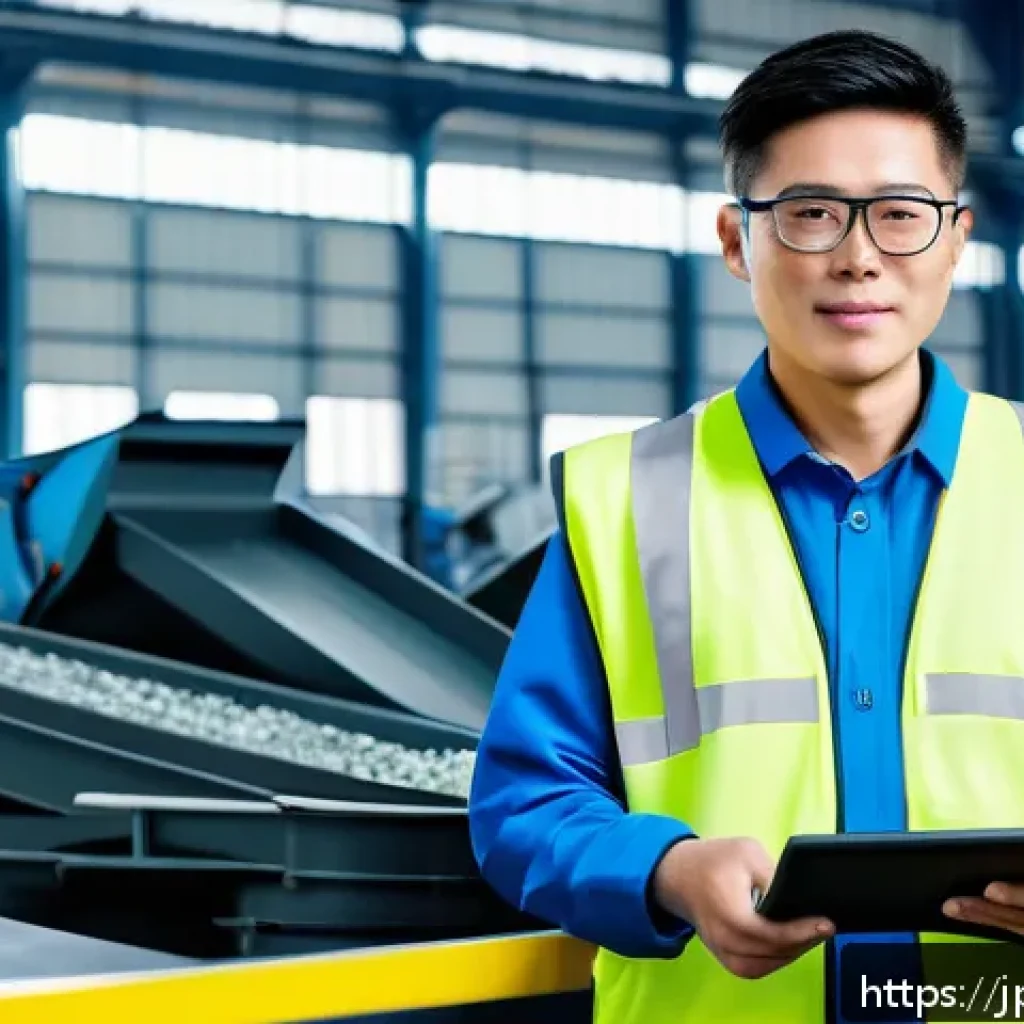 환경산업기사와 환경기사 차이 - A professional environmental industrial technician wearing protective workwear and safety glasses, i...